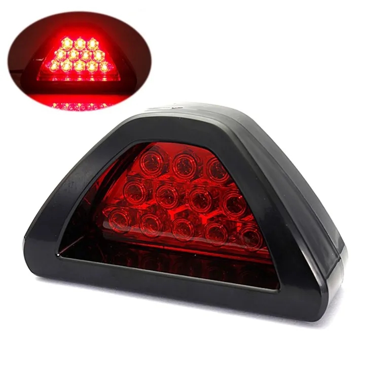 12 LED Universal CarRear Laser Tail Brake DRL Stop Light Auto Fog Lamp F1 Style Triangle