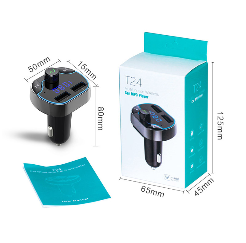 Bluetooth Car Kit Handsfree Car MP3 Player FM Transmitter 3.1A Quick Charge Car Charger Support TF Card U Disk Playback