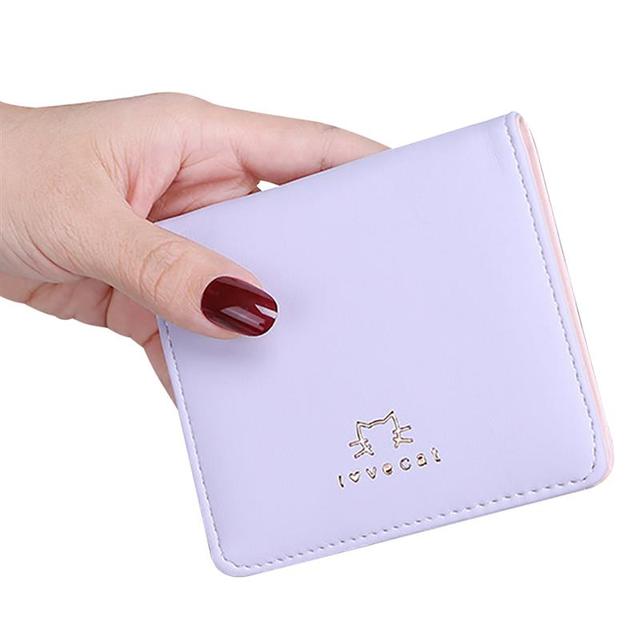 Fashion Cute Cat Face Women Wallet for Credit Cards Small  Leather Short Womens Wallets and Cute Purse