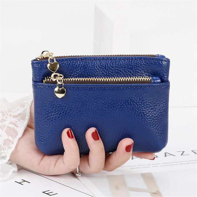 Fashion Lychee Pattern Pu Leather Coin Purse  Mini Change Purses Women'S Wallets Card Holder Zipper Pouch Key Pocket Case