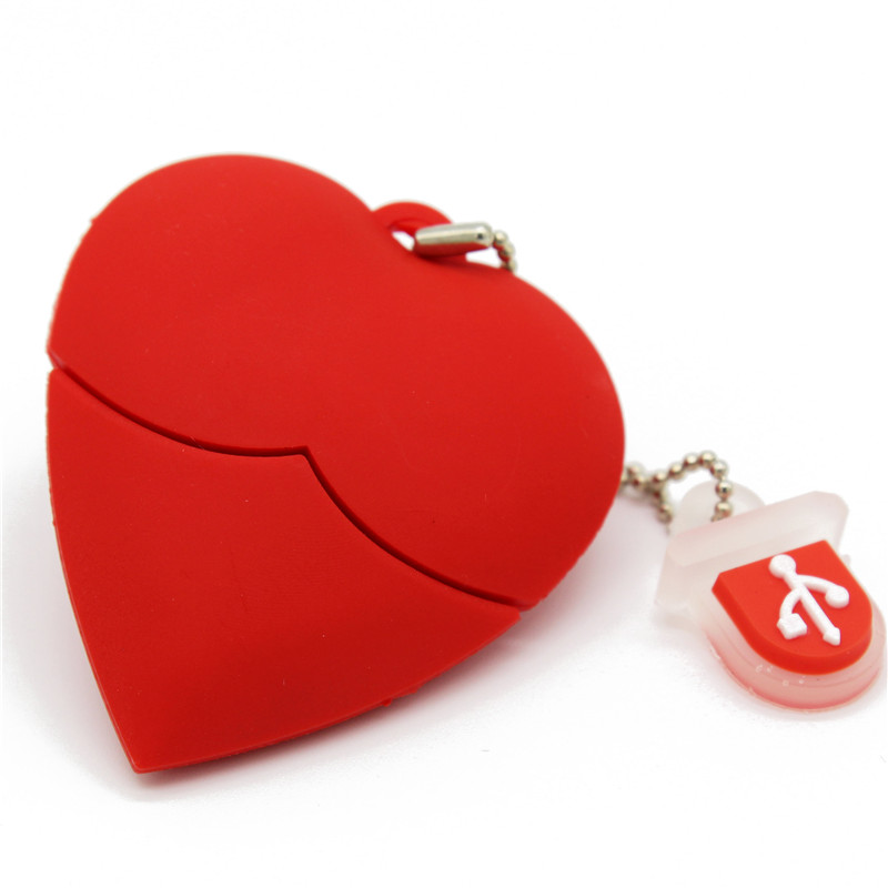 Waterproof Cartoon Love Heart Pen drive USB flash drive Pendrive