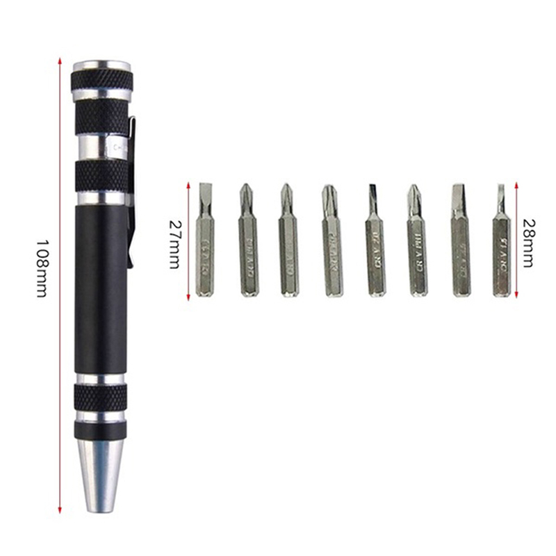 Multifunction 8 In 1 Pocket Precision Mini Screwdriver Pen Repair Hand Tools