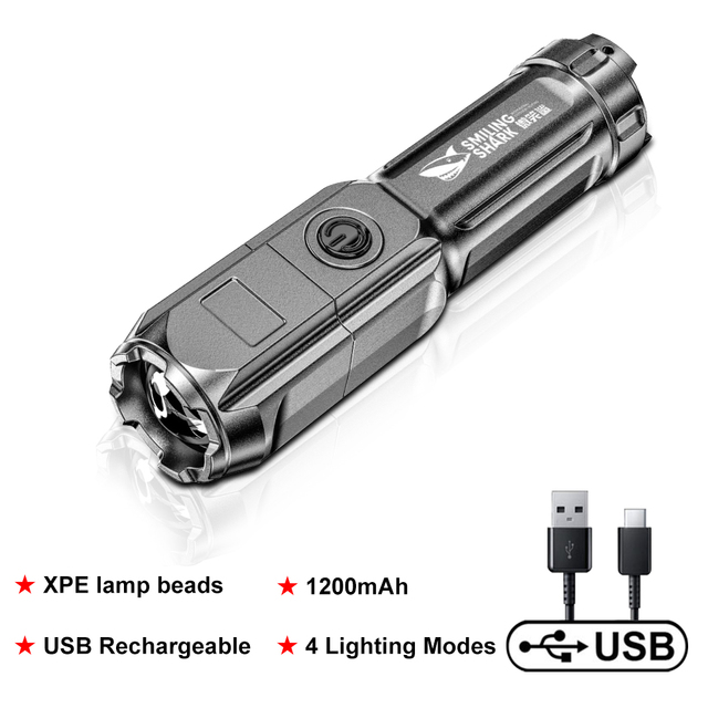 Bicycle Light Zoom Strong Flashlight Portable Led Luminous Lamp Giant Bright Xenon Special Forces Outdoor Camping