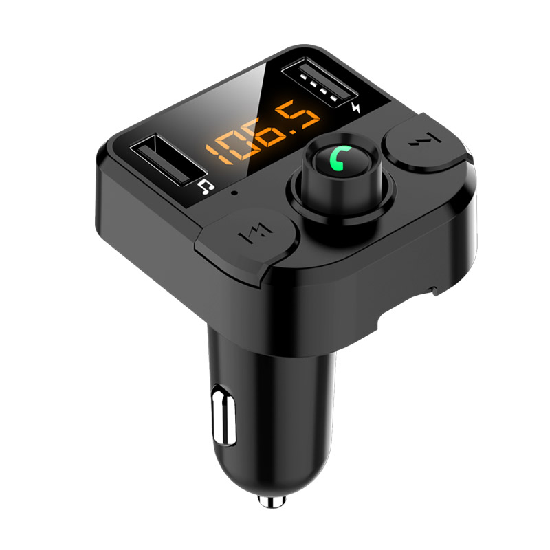 Bluetooth 5.0 Car Kit Wireless FM Transmitter Handsfree Calling A2DP Music Playing 2.1A 1A Dual USB Car Charger
