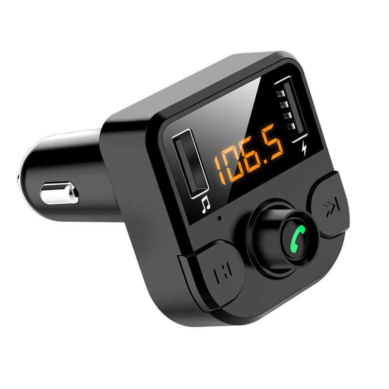 Bluetooth 5.0 Car Kit Wireless FM Transmitter Handsfree Calling A2DP Music Playing 2.1A 1A Dual USB Car Charger