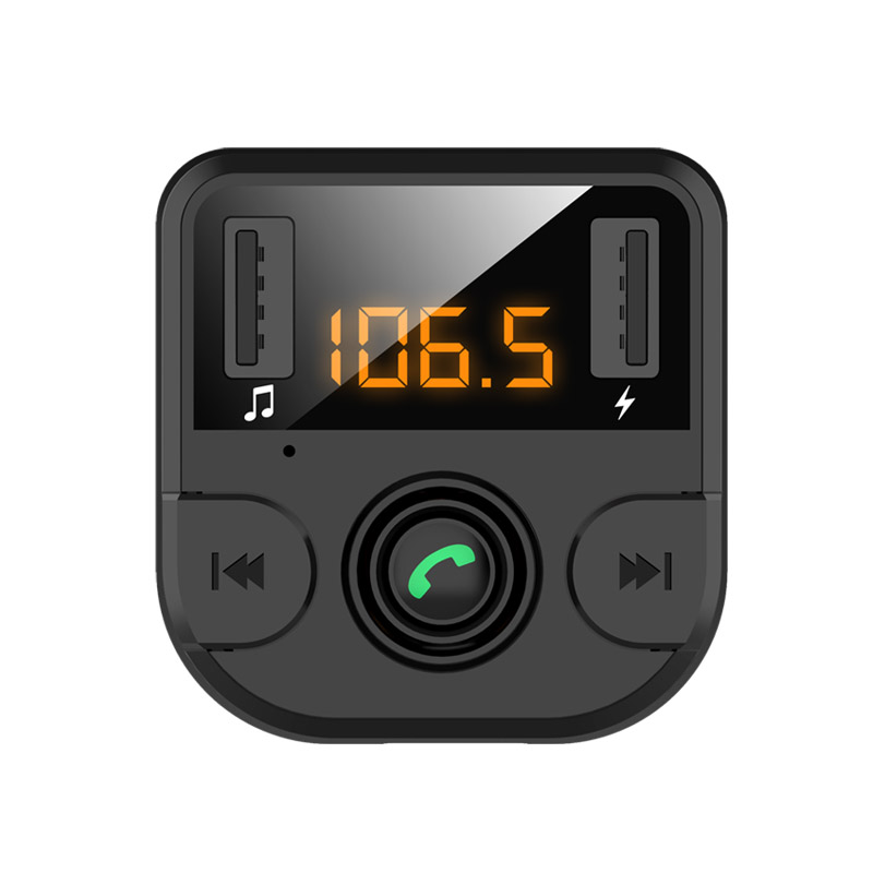 Bluetooth 5.0 Car Kit Wireless FM Transmitter Handsfree Calling A2DP Music Playing 2.1A 1A Dual USB Car Charger