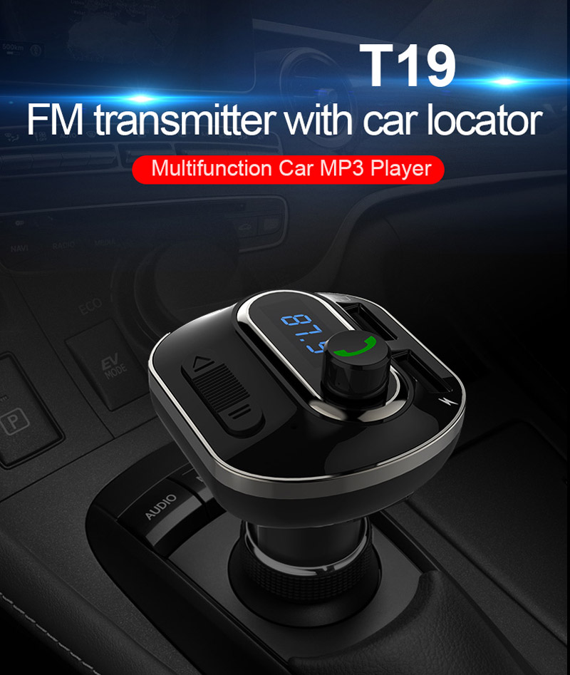 Bluetooth Hand-free Car Kit FM Transmitter AUX Audio Car MP3 Player Support TF Card U Disk LCD Display with USB Charger