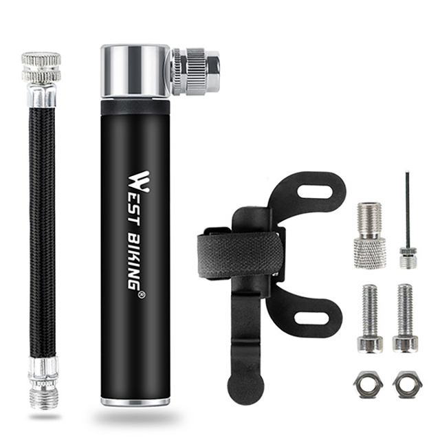 Mini Bicycle Pump Portable Cycling Tire Air Inflator Hand Schrader Presta Valve Ball Needle Hose Bike Accessories