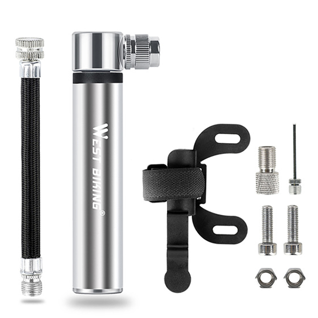 Mini Bicycle Pump Portable Cycling Tire Air Inflator Hand Schrader Presta Valve Ball Needle Hose Bike Accessories
