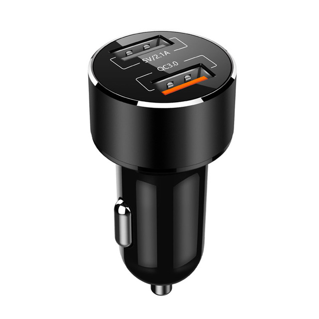 USB Car Charger With Blue LED Light QC3.0 3.1A Quick Charge Dual USB Car Phone Charger Adapter for Mobile Phone Tablet