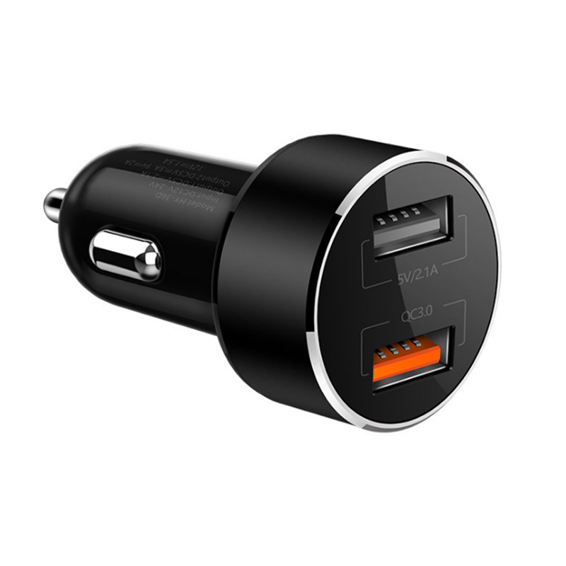 USB Car Charger With Blue LED Light QC3.0 3.1A Quick Charge Dual USB Car Phone Charger Adapter for Mobile Phone Tablet