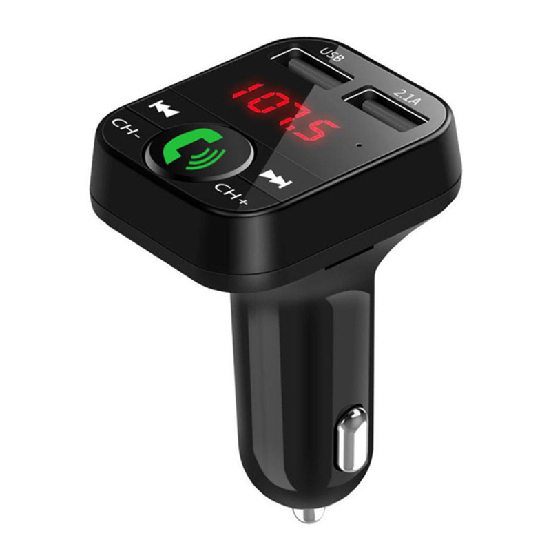 Bluetooth 5.0 Car Kit FM Transmitter Wireless Handsfree Audio Receiver Auto Car MP3 Music Player Dual USB Car Charger