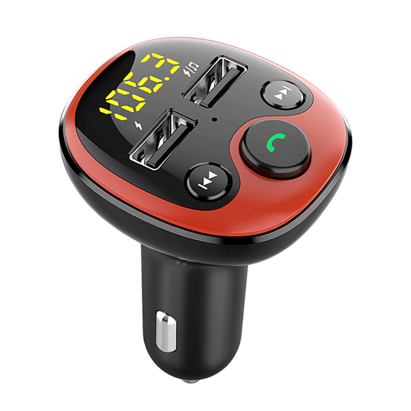 Bluetooth 5.0 Car Kit Handsfree FM Transmitter Modulator Music Mp3 Player Phone Wireless Carkit Dual USB Car Charger