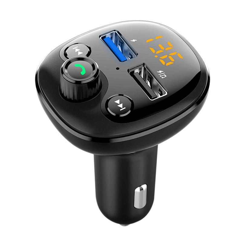Bluetooth Car Kit Handsfree FM Transmitter Bluetooth 5.0 QC3.0 Quick Charge Dual USB Car Charger