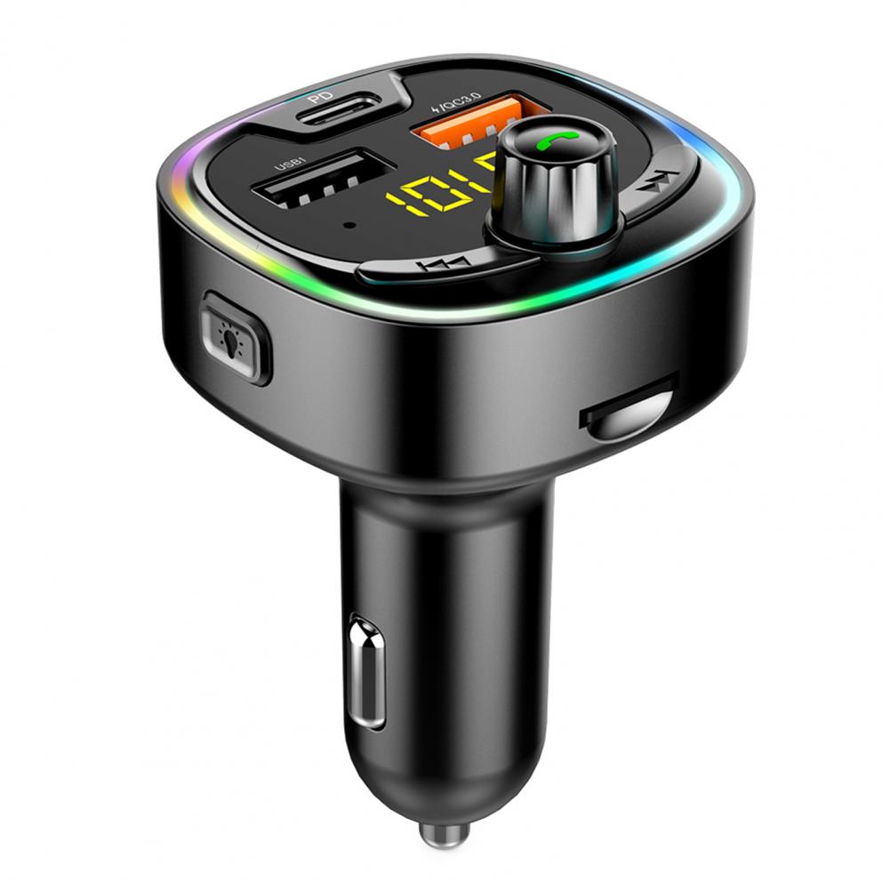 Car MP3 Player Memory Function QC3.0 Black Noise Reduction Bluetooth-compatible Charger FM Modulator for Auto