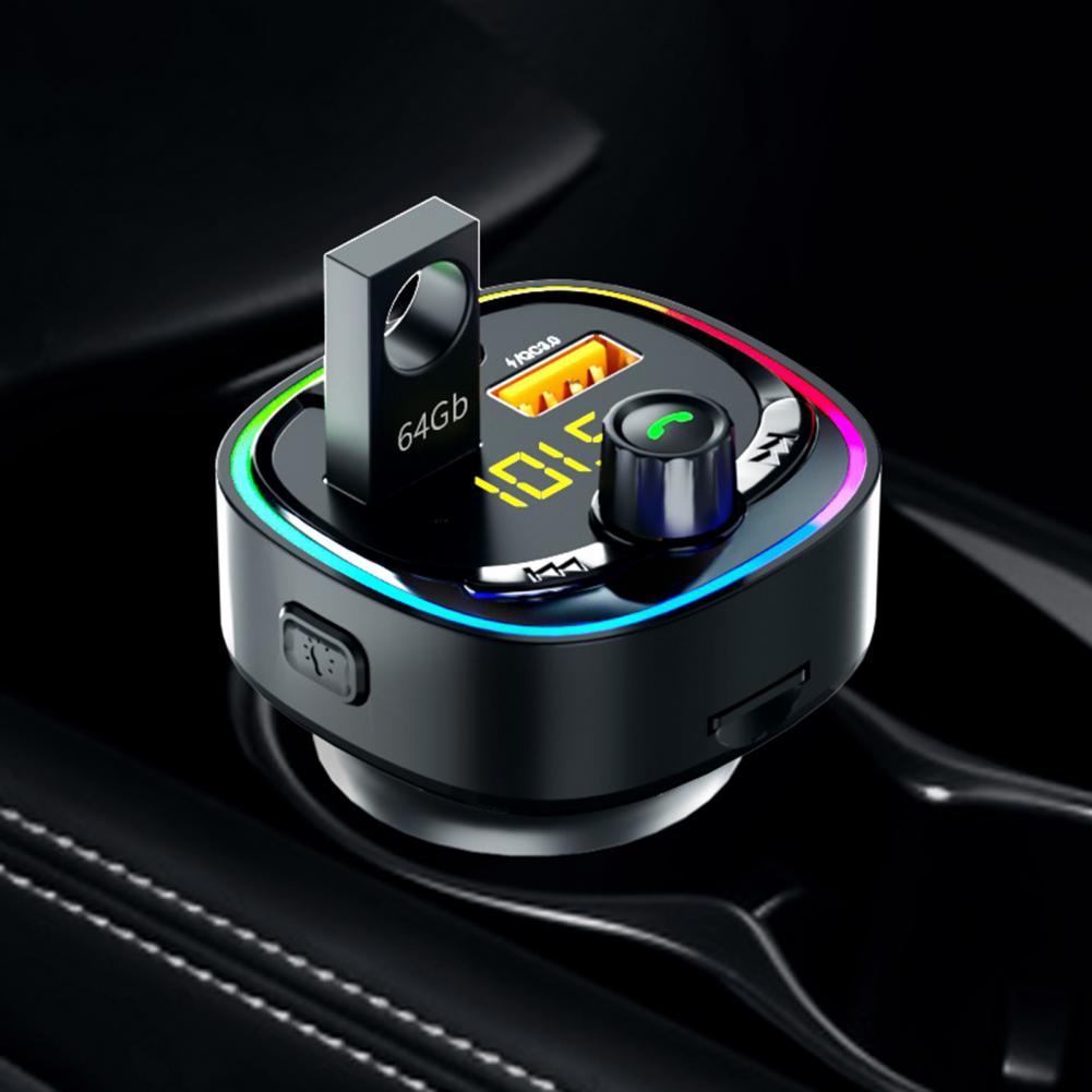 Car MP3 Player Memory Function QC3.0 Black Noise Reduction Bluetooth-compatible Charger FM Modulator for Auto