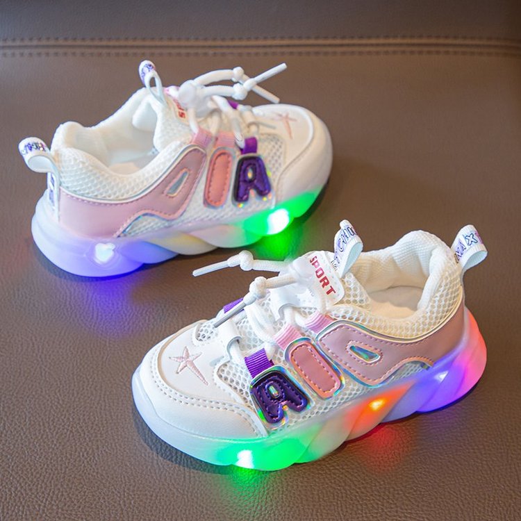 Luminous Shoes Ultra Light Single Mesh Lightweight Breathable Sneakers Children's Shoes
