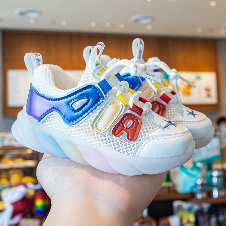 Luminous Shoes Ultra Light Single Mesh Lightweight Breathable Sneakers Children's Shoes