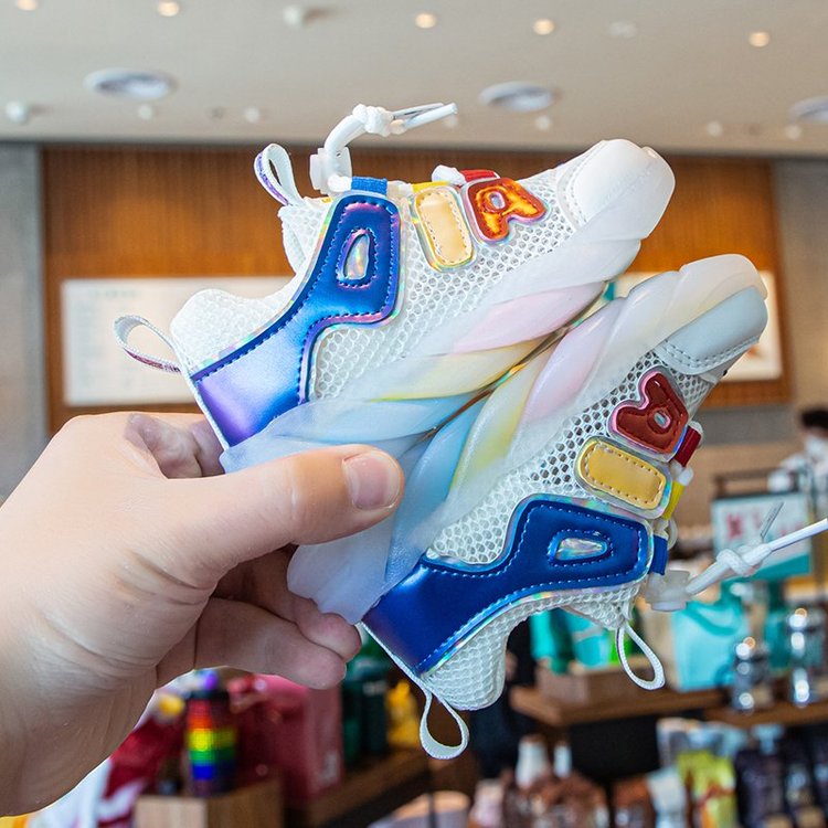 Luminous Shoes Ultra Light Single Mesh Lightweight Breathable Sneakers Children's Shoes