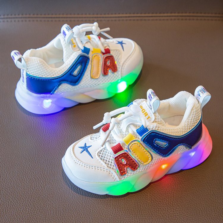 Luminous Shoes Ultra Light Single Mesh Lightweight Breathable Sneakers Children's Shoes