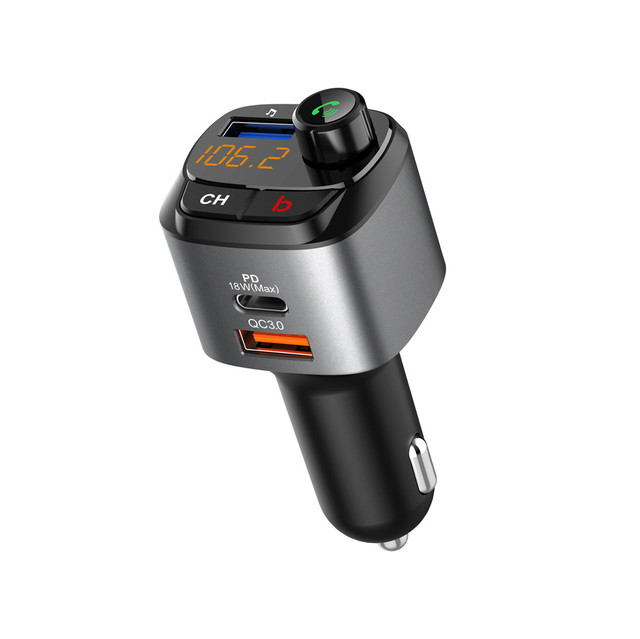 QC3.0 PD 18W Bluetooth 5.0 FM Transmitter Car Kit MP3 Modulator Player Wireless Handsfree Audio Receiver Dual USB Fast Charger