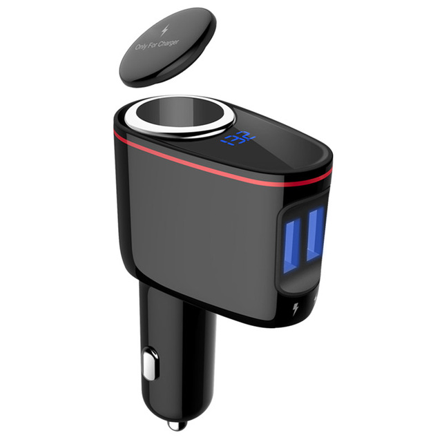 Car Cigarette Lighter Socket Splitter QC3.0 Dual USB Fast Charging Car Charger Battery Voltage Detection Power Adapter