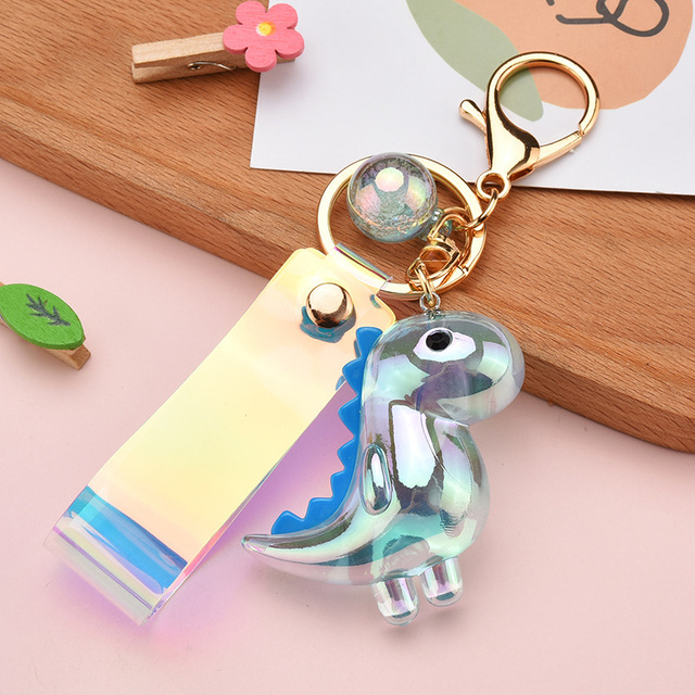 Creative Cartoon Symphony Dinosaur Doll Keychain Acrylic Animal Charm Pendant Couple Car Keychain Bag Pendant Keyirng Gifts