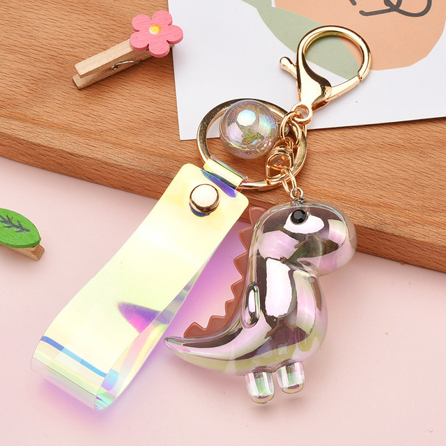 Creative Cartoon Symphony Dinosaur Doll Keychain Acrylic Animal Charm Pendant Couple Car Keychain Bag Pendant Keyirng Gifts