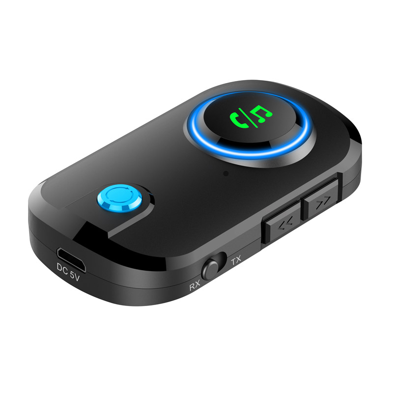 Bluetooth 5.0 Audio Receiver Transmitter 2 IN 1 Mini 3.5mm Jack AUX Wireless Adapter Bluetooth Car Kit for Car TV PC