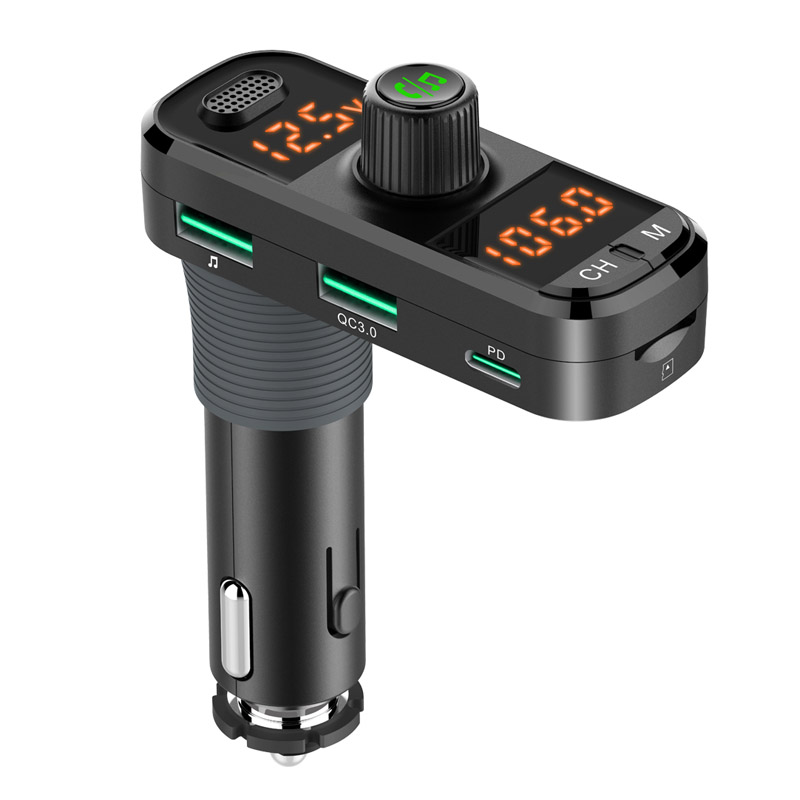 Bluetooth 5.0 Car Kit Handsfree Wireless FM Transmitter AUX Audio Receiver Car MP3 Player with PD18W QC3.0 Quick Charge