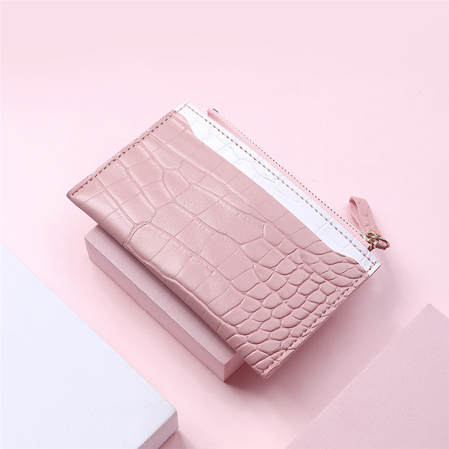 Business Card Holder Wallet Women  Credit Card Holder Case PU Leather Zipper Card Bag ID Case