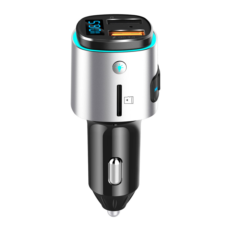 Bluetooth Car kit Handsfree FM Transmitter Music Play Car MP3 Player QC3.0 3.1A USB Car Charger With Colorful LED Light