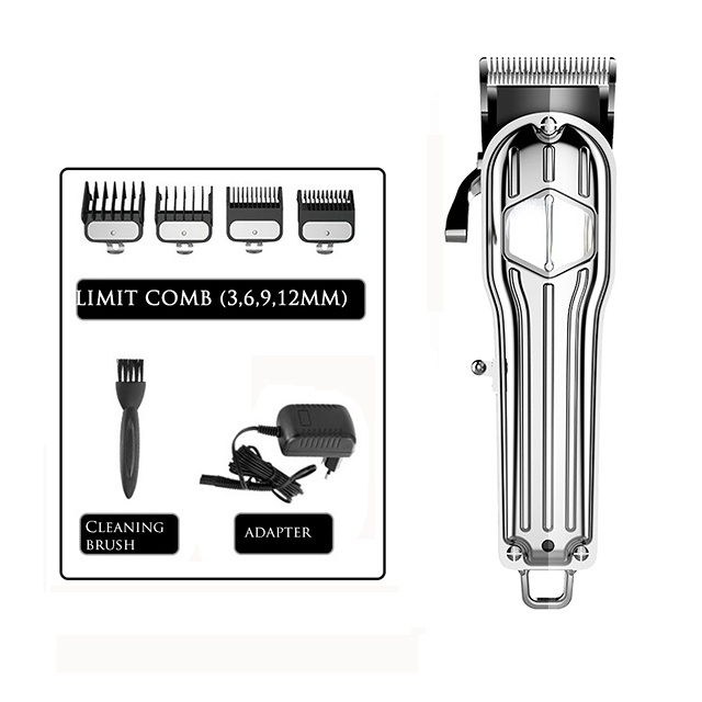 Cordless All Metal Professional Electric Man Hair Cutter Powerful Hair Trimmer Beard Mustache Modelling Hair Clipper