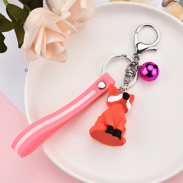 ins girl heart geometric section animal unicorn pig keychain cartoon resin silicone pendant