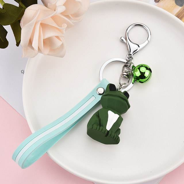 ins girl heart geometric section animal unicorn pig keychain cartoon resin silicone pendant