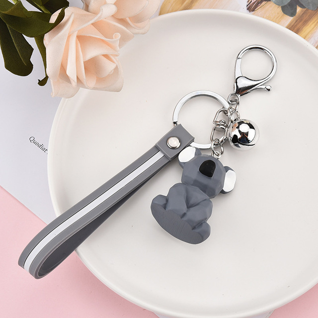 ins girl heart geometric section animal unicorn pig keychain cartoon resin silicone pendant