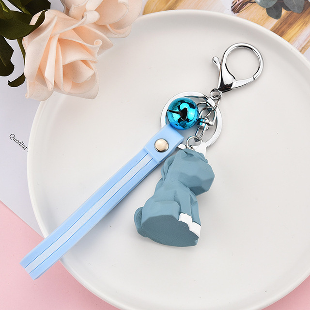 ins girl heart geometric section animal unicorn pig keychain cartoon resin silicone pendant