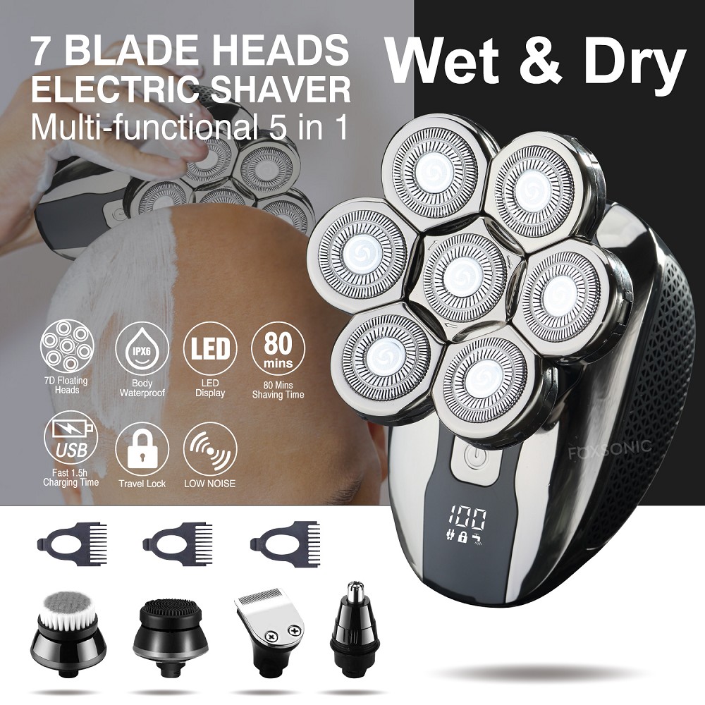 New Men's Shaver Trimmer For Men Electric Shaver 7D Independently Razor Wet And Dry Hair Cutting Machine With Clipper