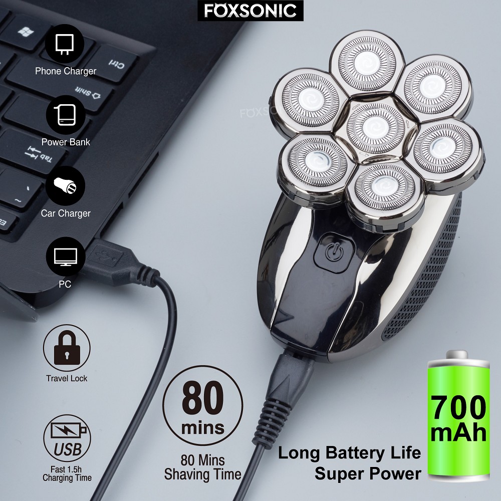 New Men's Shaver Trimmer For Men Electric Shaver 7D Independently Razor Wet And Dry Hair Cutting Machine With Clipper