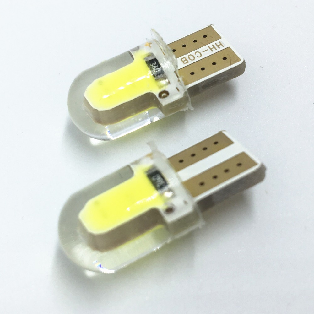10Pcs  T10 Led Cold White 194 W5W LED Plate Light 168 COB Silica Car Super Bright Turn Side License  Lamp Bulb DC Auto 12V