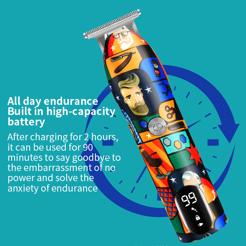 Barber Professional Electric Hair Clipper Adult Children Universal Cordless U-shaped Knife Head Graffiti Electric Hair Clipper