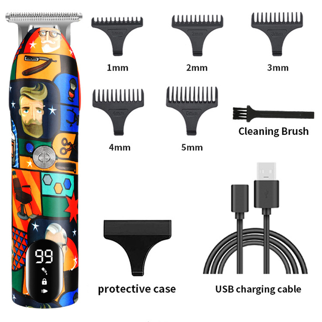 Barber Professional Electric Hair Clipper Adult Children Universal Cordless U-shaped Knife Head Graffiti Electric Hair Clipper