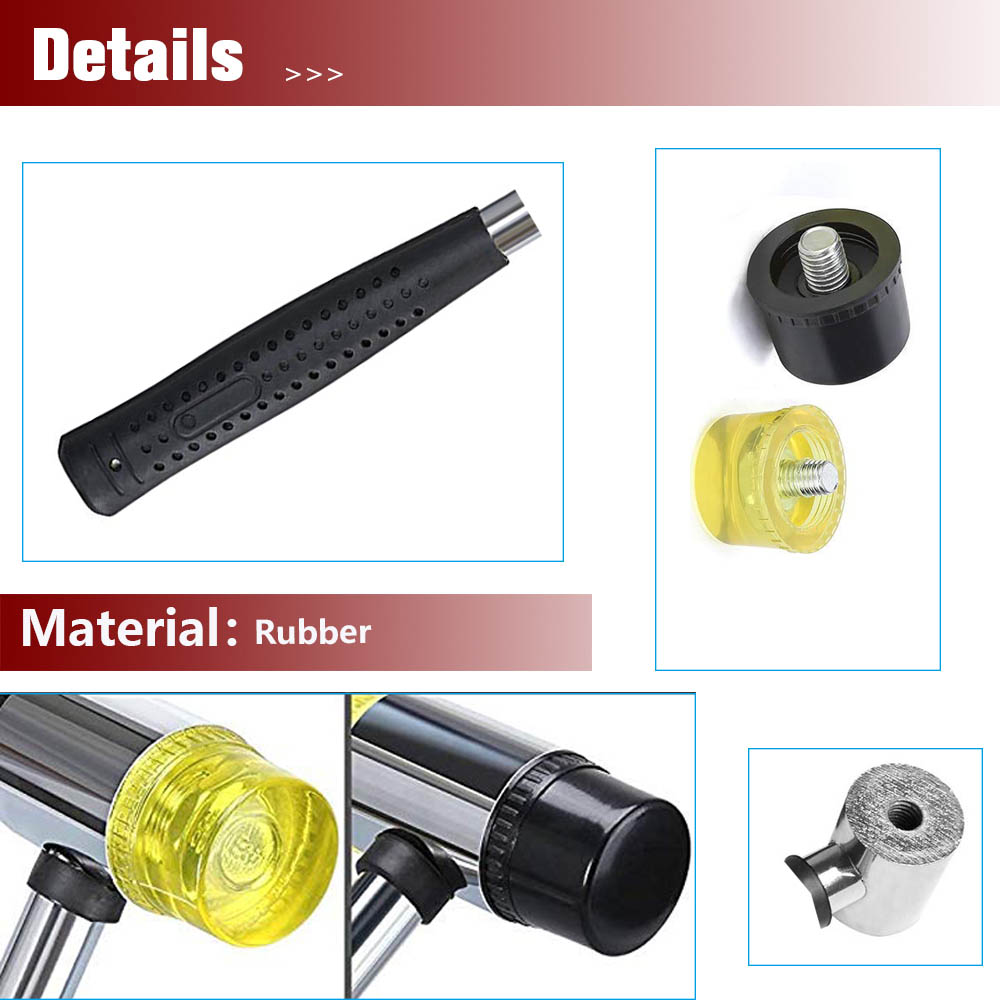 25mm Double Face Soft Tap Rubber Hammer Hand Tools