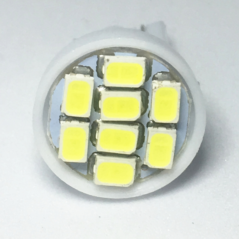 10pcs T10 LED W5W car parking light 8 SMD 1210 LED W5W 2825 158 192 168 Wedge Bulb auto Dashboard Indicator Lamps DC 12V