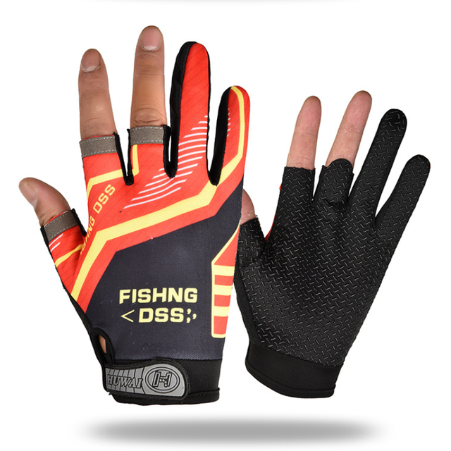 3 Finger Men Cycling Gloves Pattern Universal Fishing Gloves Breathable Outdoor Angling Sunscreen Anti-Slip Gloves Sports Gloves