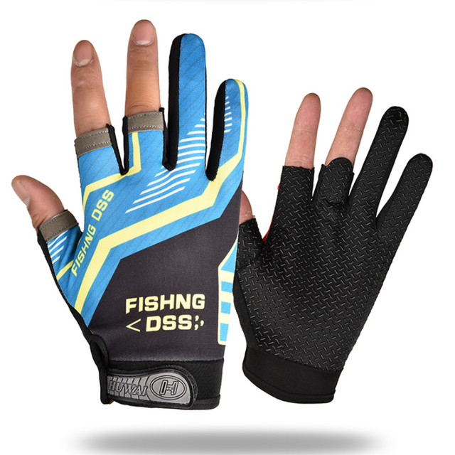 3 Finger Men Cycling Gloves Pattern Universal Fishing Gloves Breathable Outdoor Angling Sunscreen Anti-Slip Gloves Sports Gloves