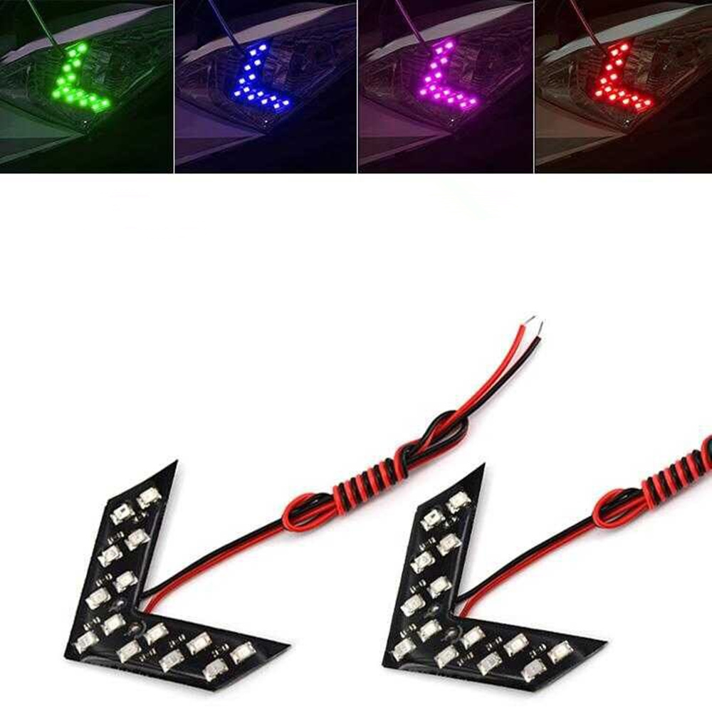 2 Pcs Arrow Light 14 SMD LED Car LED Rearview Mirror Light Arrow Panel For Car Rear View Mirror Indicator Turn Signal Light
