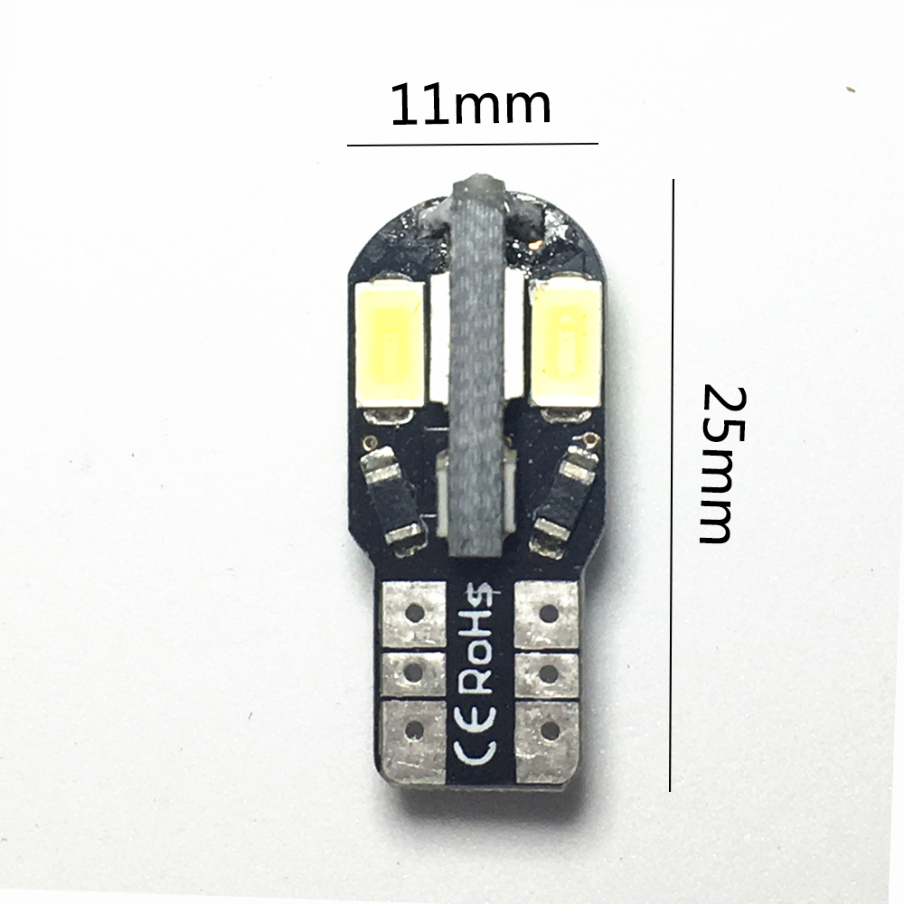 10PCS T10 led White Lamp Car Interior Bulb Canbus Error Free Car Side Wedge Light  Auto Bulb Car Styling White 5730 8SMD LED 12V