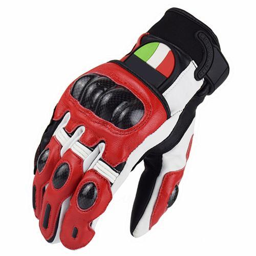 Motorcycle Carbon Fiber Protect Genuine Leather Gloves Racing Riding Touring Men's Gloves