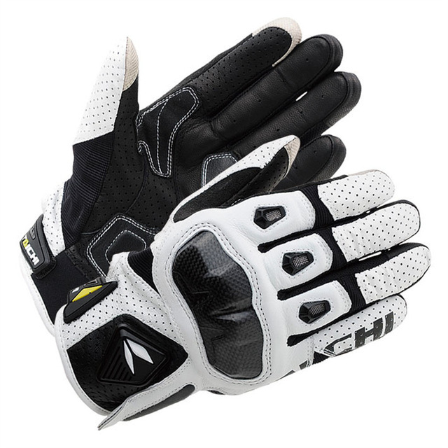 Motorcycle Black Gloves Breathable Summer Riding Moto Racing Leather Gloves